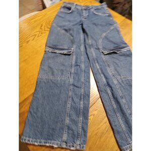 BDG Jeans Womens 25 BLUE SKATER BAGGY Preowned Denim Used WIDE LEGS ? CARGO ?